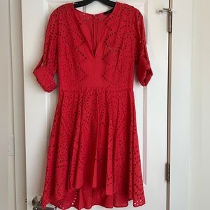 NWT BCBG poppy eyelet knee length dress, sz. M